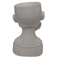 Rosto Enfeite Decoração Impressão 3d Porta Objeto Vaso 14 Cm Sala Branco
