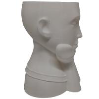Rosto Enfeite Decoração Impressão 3d Porta Objeto Vaso 14 Cm Sala Branco - 5