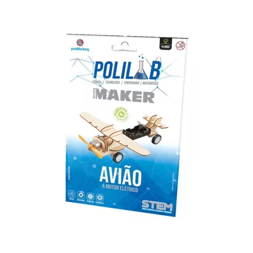 Brinquedo Avião Motor Elétrico Polilab Maker - Polibrinq - 2