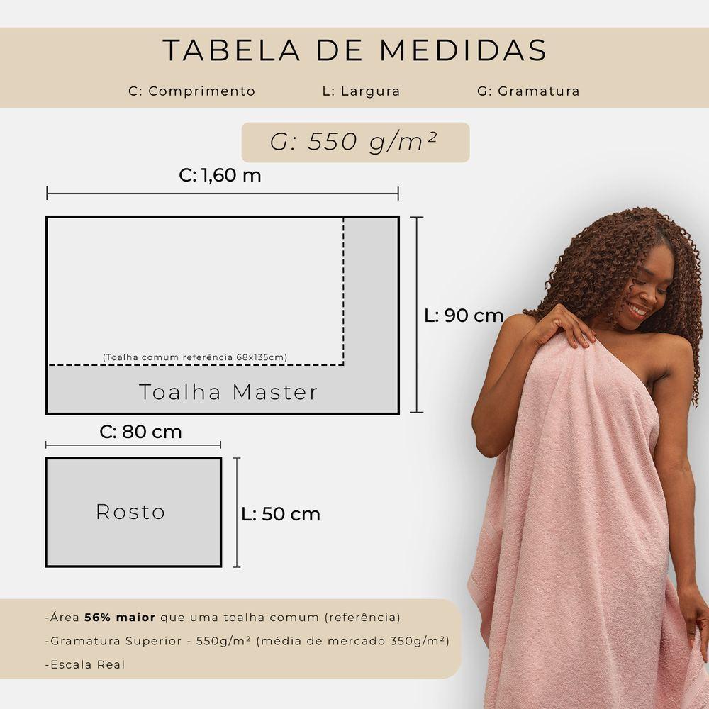 Jogo De Toalha Banhão Master 100% Algodão 4 Peças Gramatura 550 Verde Ice/rosa Cravo - 2
