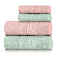 Jogo De Toalha Banhão Master 100% Algodão 4 Peças Gramatura 550 Verde Ice/rosa Cravo - 1