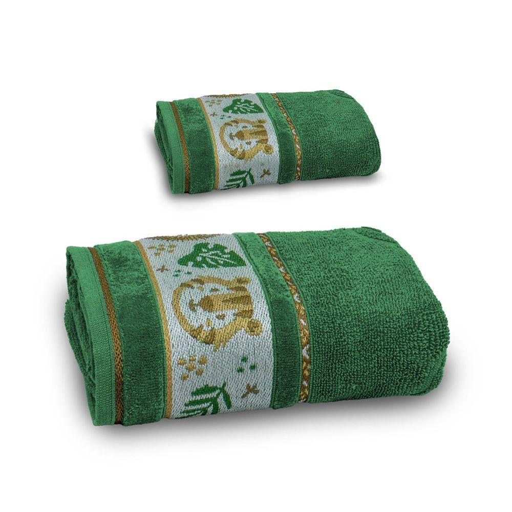 Jogo De Toalha De Banho Infantil 2 Peças Soft Kids Com Lavabo Appel Verde - Selva - 1