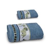 Jogo De Toalha De Banho Infantil 2 Peças Soft Kids Com Lavabo Appel Azul Infinity - Dino - 1