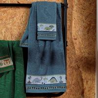 Jogo De Toalha De Banho Infantil 2 Peças Soft Kids Com Lavabo Appel Azul Infinity - Dino - 2