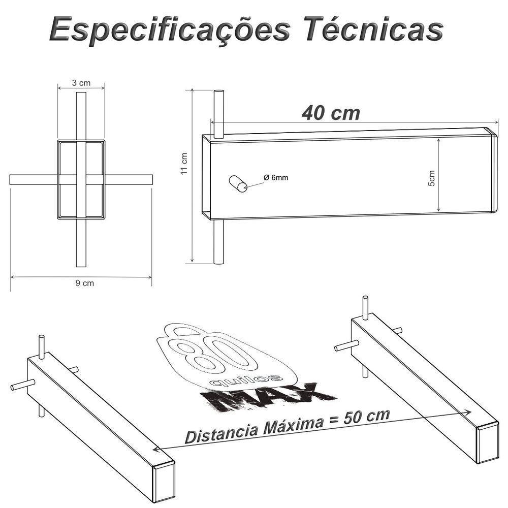 Suporte Pia Chumbar Bancada Aparador Mesa 40 Cm Branco - 8