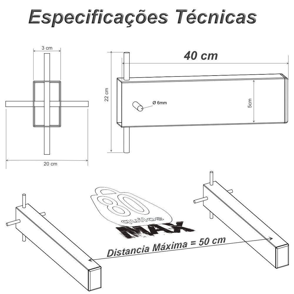 2 Suportes Pia Chumbar Bancada Mesa 40 Cm - Branco - 7