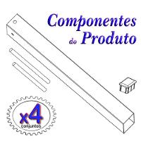4 Suportes Pia Chumbar Bancada Mesa 40 Cm - Preto - 3