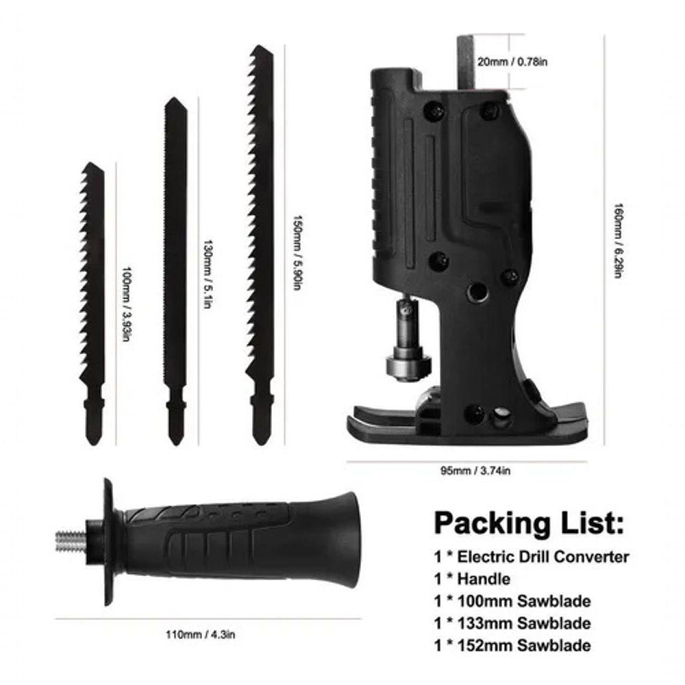 Adaptador Serra Sabre Tico Tico Furadeira E Parafusadeira - 4