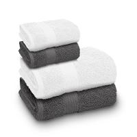 Jogo De Toalha Banhão Indiana Intense 100% Algodão 4 Peças Gramatura 600 Chumbo/branca - 1