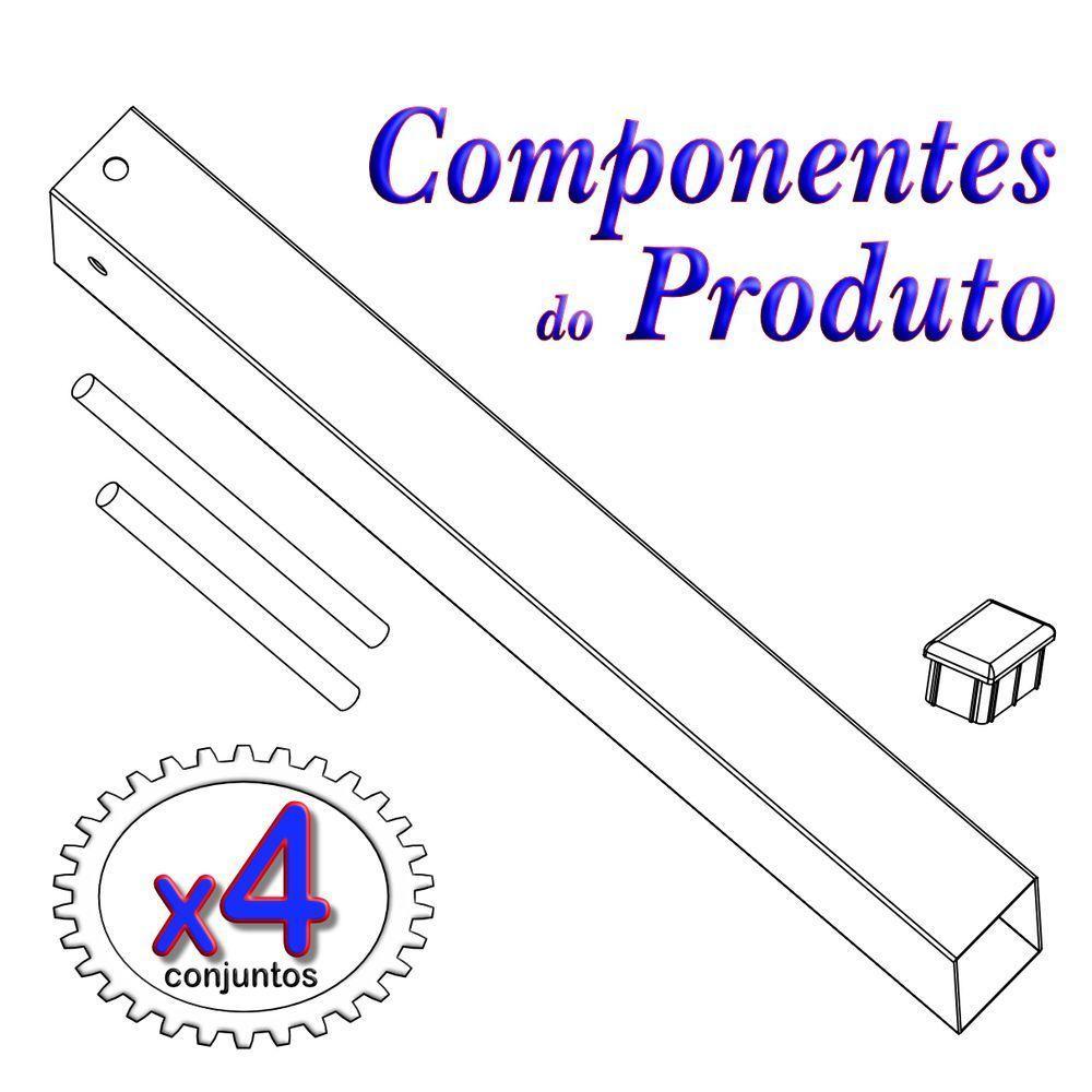 4 Suportes Pia Chumbar Bancada Mesa 40 Cm - Branco - 2