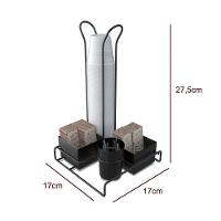 Suporte De Mesa Black Para Sachê Com Porta Copos - Stolf - 2