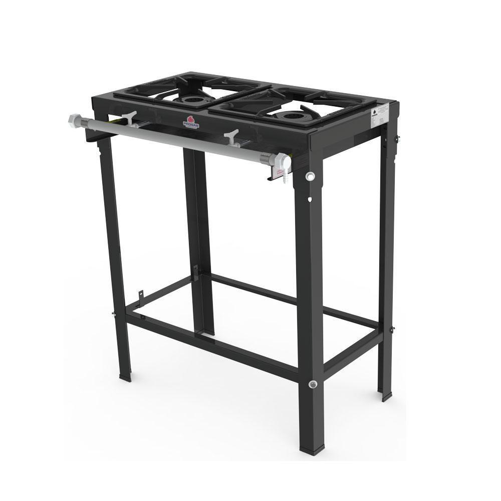 Fogão A Gás Baixa Pressão Com Pés Em Aço Carbono E 2 Queimadores Simples PMS-200 Progás - 1
