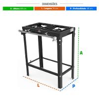 Fogão A Gás Baixa Pressão Com Pés Em Aço Carbono E 2 Queimadores Simples PMS-200 Progás - 2