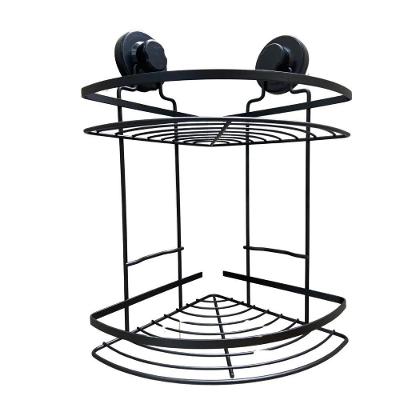 Suporte De Canto Duplo Para Shampoo Com Ventosa Redonda Black - Steel