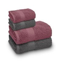 Jogo De Toalha Banhão Indiana Intense 100% Algodão 4 Peças Gramatura 600 Chumbo/orquídea - 1