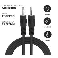 Kit Cabo Auxiliar P2 X P2 Macho Estéreo 1,5-2-3-5 Metros Dourado - 3