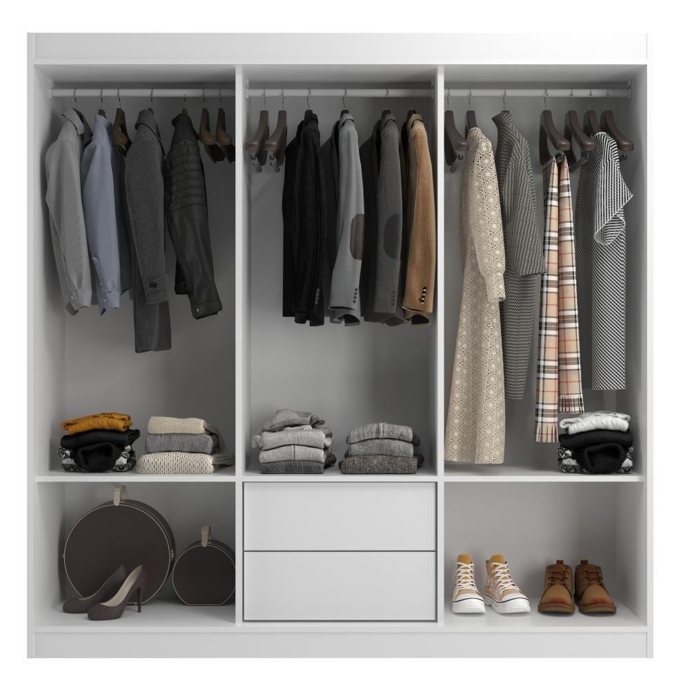 Closet Lisboa Com Cômoda 10 Gavetas Premium Marbela - Branco - 4