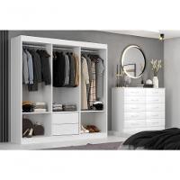 Closet Lisboa Com Cômoda 10 Gavetas Premium Marbela - Branco - 1