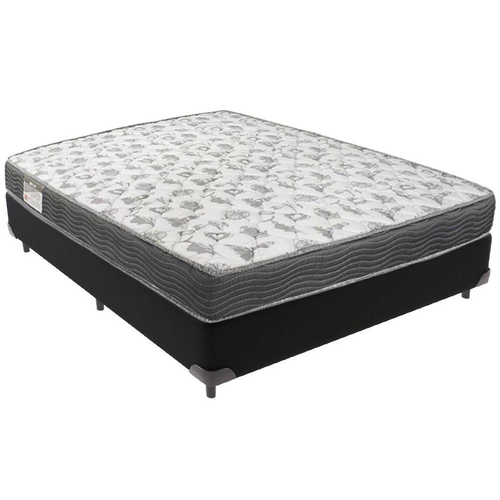 Cama Box Preto E Colchão Iso100 Espuma D33 Viúvo Ortobom - 1