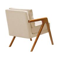 Poltrona Mona Luxo Onix Madeira Maciça Tecido Linho Bege Web Holz - 3