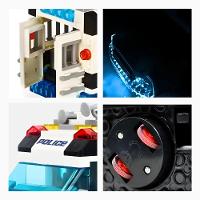 Carro Policia 77 Peças Lego Brinquedo Com Luz Som - 7