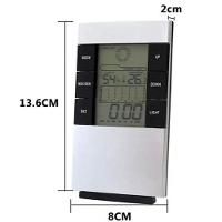 Relogio Estacao Metereologica Led De Mesa Termometro Higrometro Umidade Ar Medidor Previsao Tempo Completo - 5