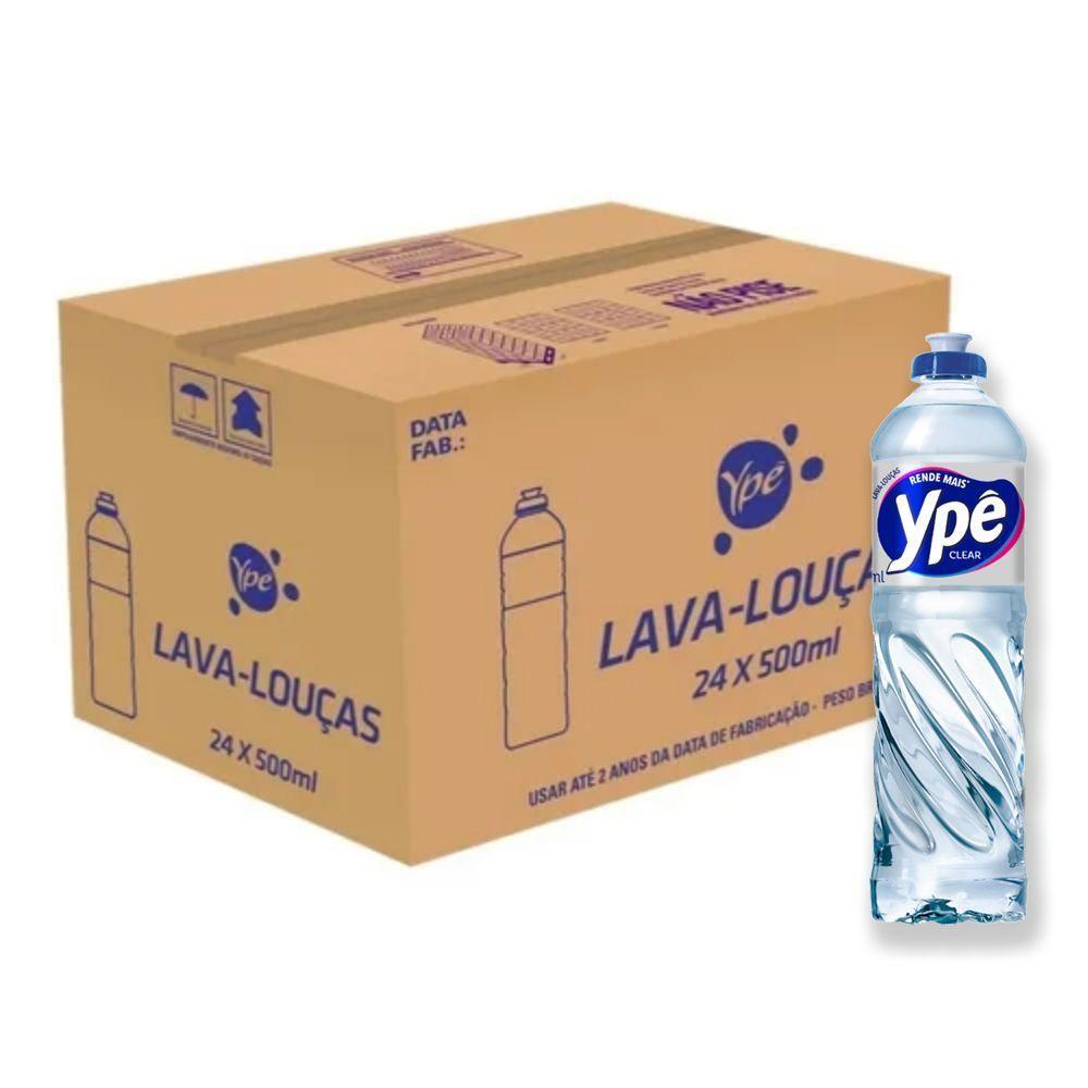 Detergente Líquido Ypê Clear Caixa Com 24 Unidades De 500ml - 1