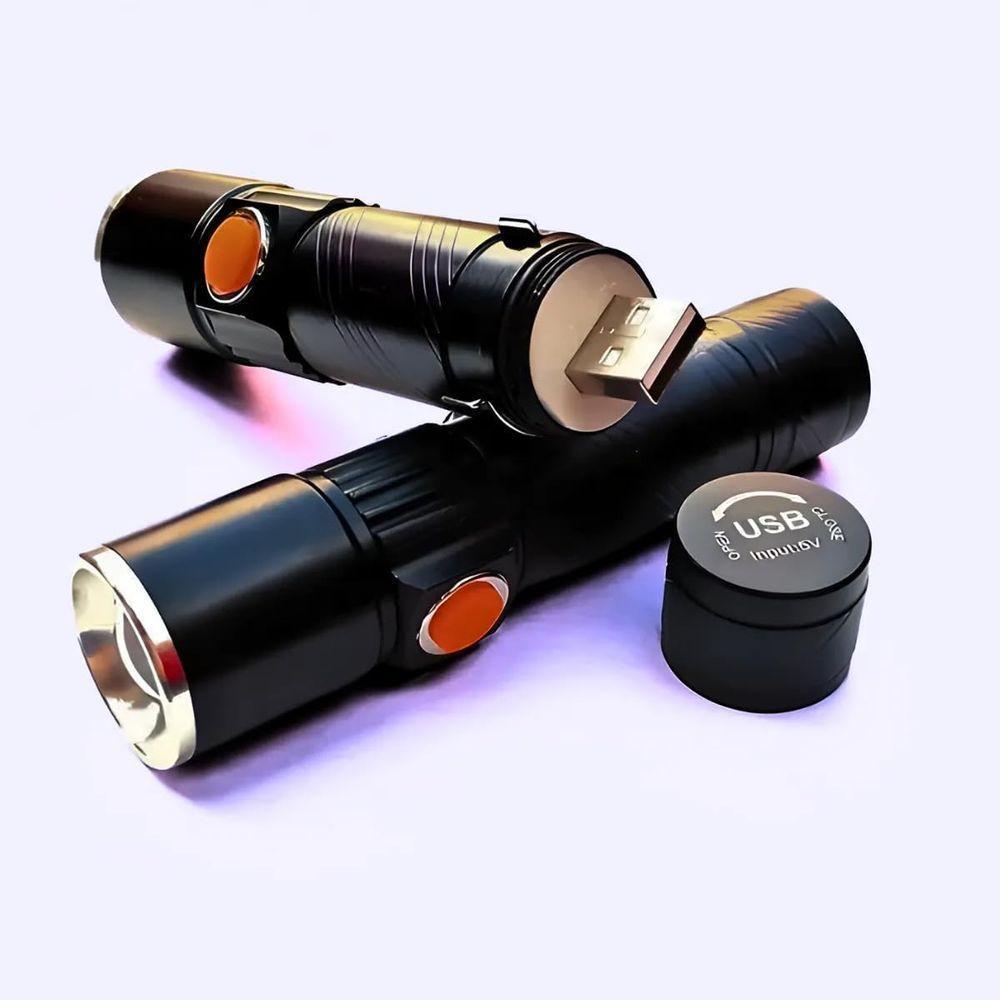Lanterna Recarregável Usb Luz Negra Uv Alta Intensidade - 8