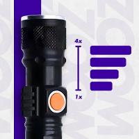Lanterna Recarregável Usb Luz Negra Uv Alta Intensidade - 2