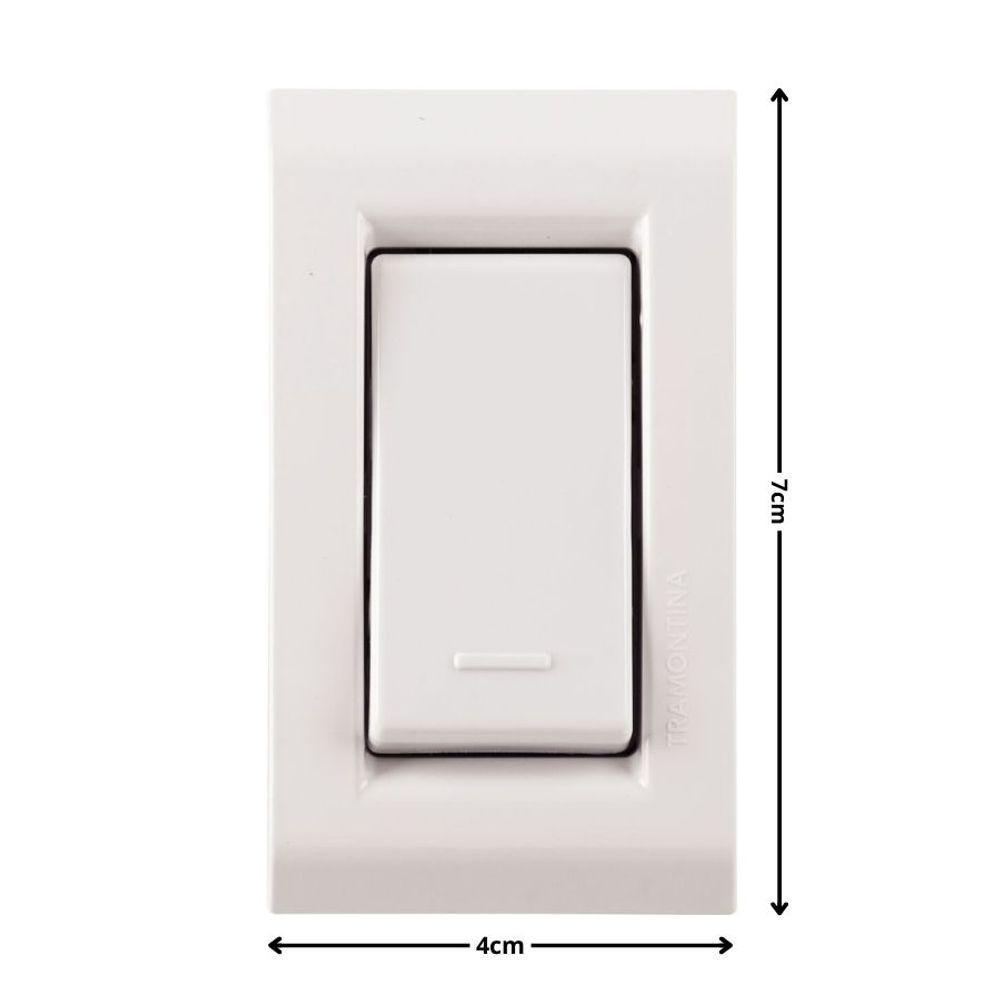 Conjunto Para Móvel 1 Interruptor Simples 10 A Tramontina Liz Branco - 3