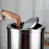 Lixeira Em Inox Basculante 12 Litros Cesto De Lixo Tampa Giratoria Vai E Vem Luxo Grande Banheiro Cozinha Escritorio