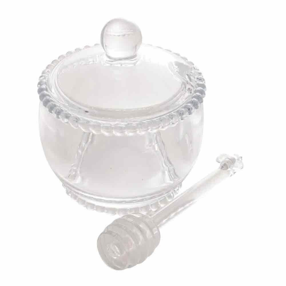 Meleira Em Cristal Com Colher Pearl Bolinha Wolff 11,5x10cm - 3