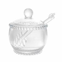 Meleira Em Cristal Com Colher Pearl Bolinha Wolff 11,5x10cm - 1