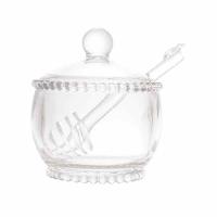 Meleira Em Cristal Com Colher Pearl Bolinha Wolff 11,5x10cm - 2