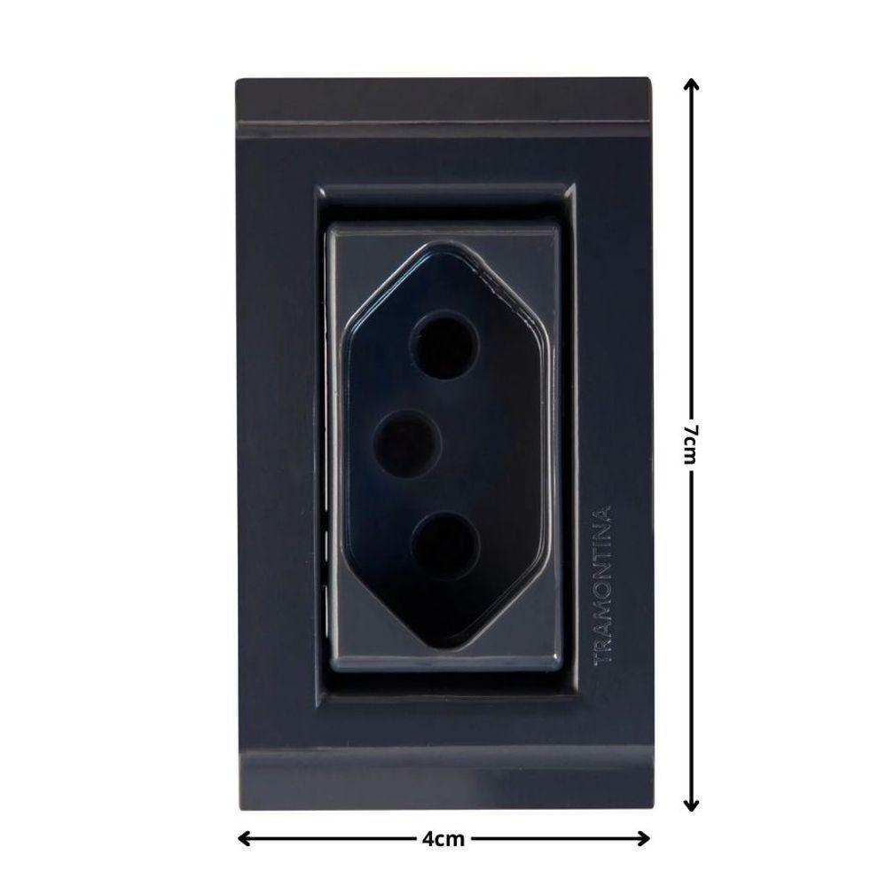 Conjunto Para Móvel 1 Tomada 2p+t 10 A Tramontina Liz Grafite - 3