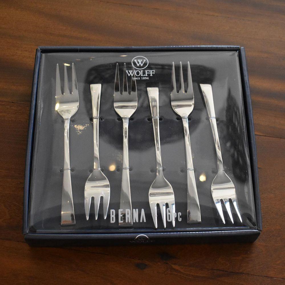 Conjunto 6 Garfos De Sobremesa Para Bolo Jogo Kit Aço Inox Berna Wolff - 3