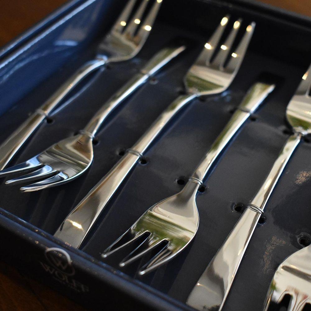 Conjunto 6 Garfos De Sobremesa Para Bolo Jogo Kit Aço Inox Berna Wolff - 5