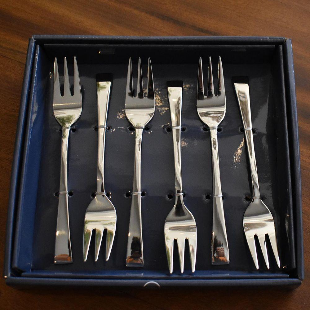 Conjunto 6 Garfos De Sobremesa Para Bolo Jogo Kit Aço Inox Berna Wolff - 7