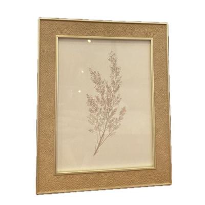 Porta Retrato Em Corino Decorativo Em Poliestireno E Vidro 15x20cm Mart