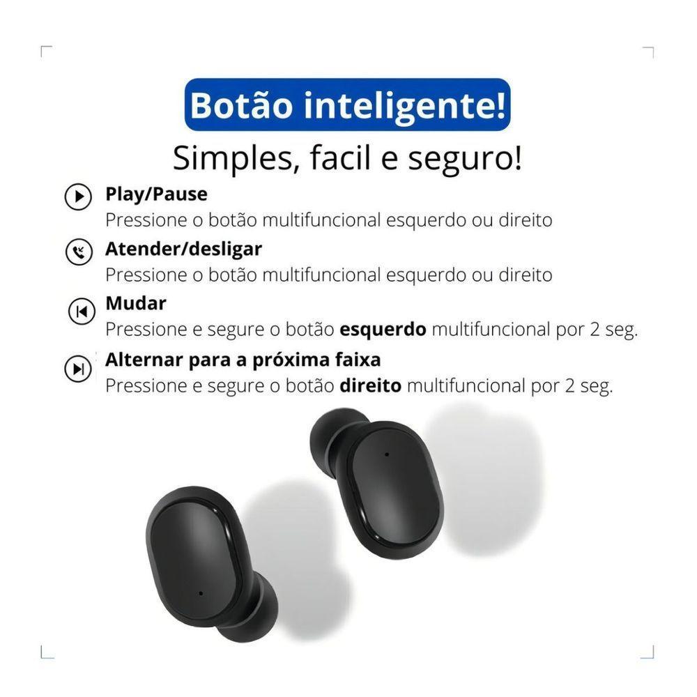 Fone De Ouvido Bluetooth Preto Para Samsung S21 - 4