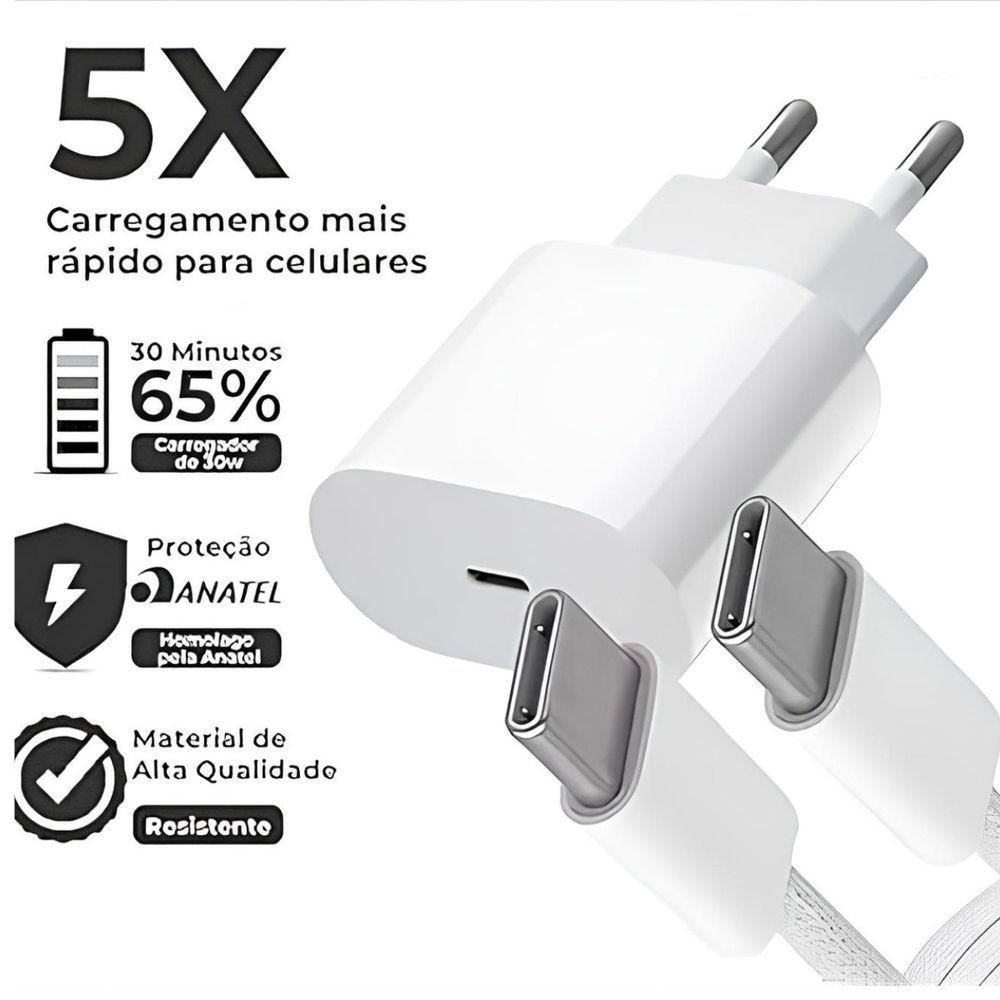 Carregador Turbo Branco Compatível Com Iphone 16 Pro Max - 6