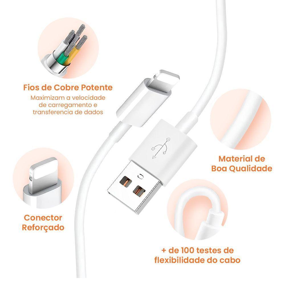 Cabo Usb Branco Reforçado 1m Premium Para Samsung M30 - 2