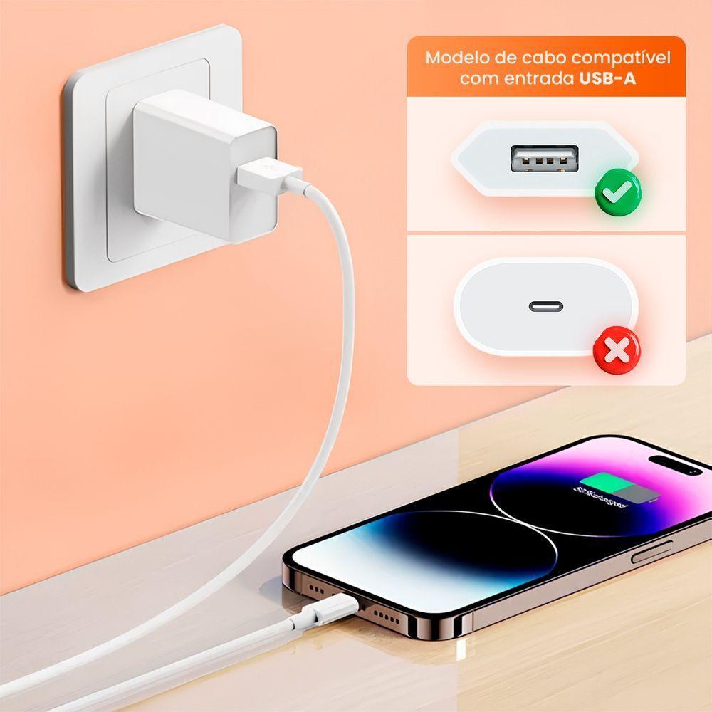 Cabo Usb Branco Reforçado 1m Premium Para Samsung A21 - 3