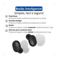Fone De Ouvido Bluetooth Preto Para Samsung S23 Fe - 5