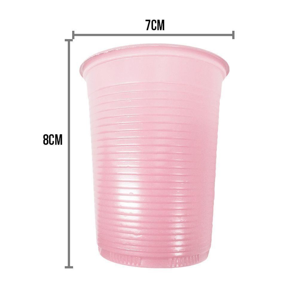 Copo Descartável Rosa Claro De Festa - 200ml - 50 Unidades - 3
