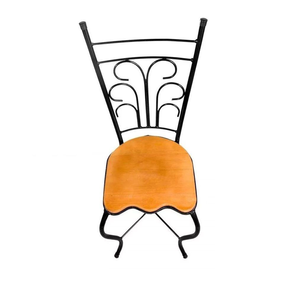 Conjunto De Jantar Industrial Rústico: Mesa Quadrada + 4 Cadeiras Compactas Tamanho 80x80cm - 5