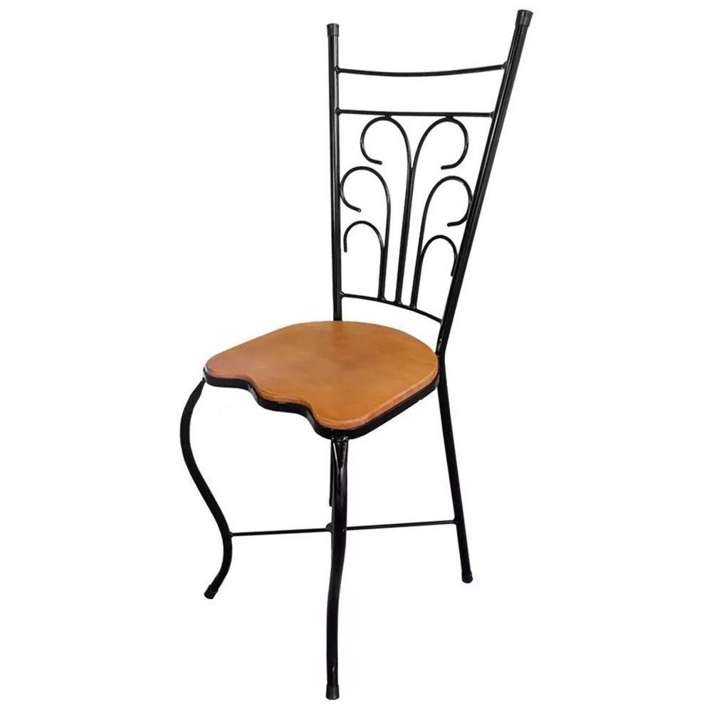 Conjunto De Jantar Industrial Rústico: Mesa Quadrada + 4 Cadeiras Compactas Tamanho 50x50 Cm - 2