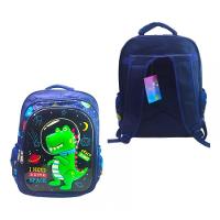 Mochila Infantil Escolar Passeio Parque 3d Dinossauro azul - 4