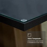 Conjunto Sala De Jantar Mesa Tampo De Vidro 4 Cadeiras Preto Rustic Martina Madesa - 8