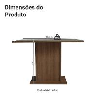 Mesa De Jantar Retangular Com Tampo De Vidro Rustic 5329 Madesa Rustic - 3